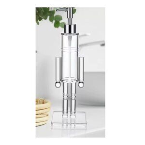 Nutcracker Christmas Soap Dispenser Clear Acrylic. 1 Pc. New